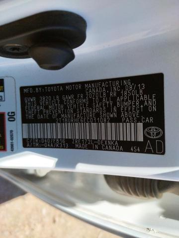 Photo 10 from auction – 2014 TOYOTA COROLLA L with VIN 2T1BURHE6EC011082