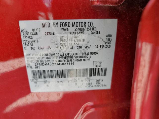 Photo 10 from auction – 2010 FORD EDGE SEL with VIN 2FMDK4JC7ABA87516