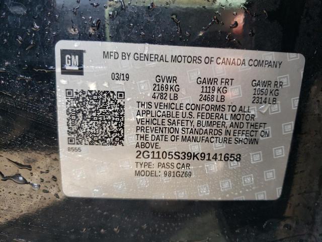 Photo 10 from auction – 2019 CHEVROLET IMPALA PRE with VIN 2G1105S39K9141658