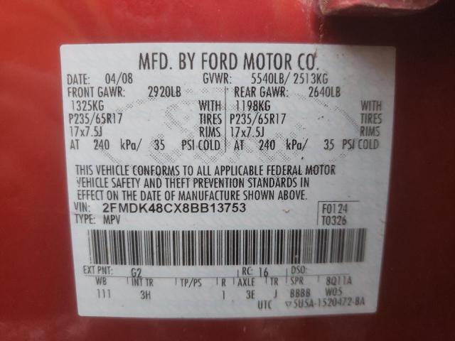 Photo 10 from auction – 2008 FORD EDGE SEL with VIN 2FMDK48CX8BB13753