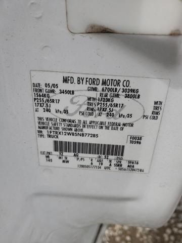 Photo 10 from auction – 2005 FORD F150 with VIN 1FTRX12W85NB77285