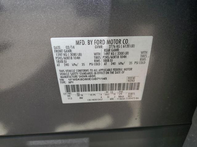 Photo 10 from auction – 2014 FORD EXPLORER X with VIN 1FM5K8D80EGB71145