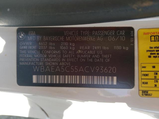 Photo 10 from auction – 2010 BMW 650 I with VIN WBAEA5C55ACV93620