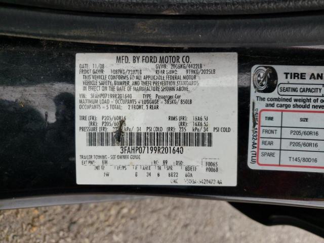 Photo 10 from auction – 2009 FORD FUSION SE with VIN 3FAHP07199R201640