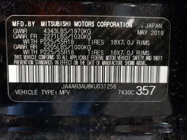 Photo 10 from auction – 2019 MITSUBISHI OUTLANDER with VIN JA4AR3AU8KU031256