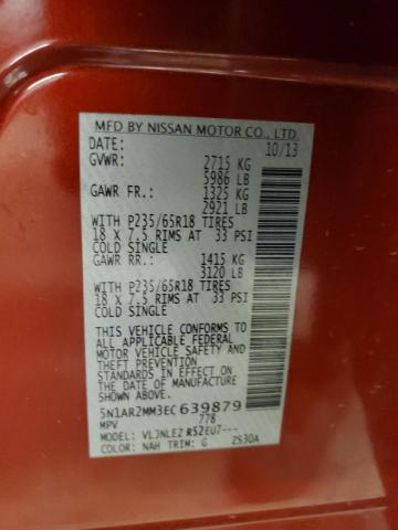 Photo 10 from auction – 2014 NISSAN PATHFINDER with VIN 5N1AR2MM3EC639879