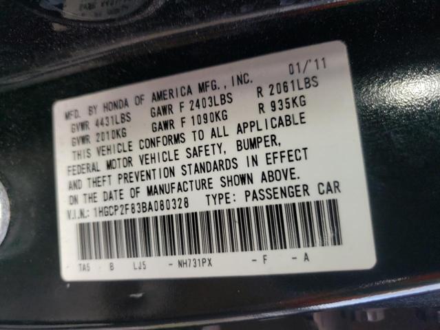 Photo 10 from auction – 2011 HONDA ACCORD EXL with VIN 1HGCP2F83BA080328