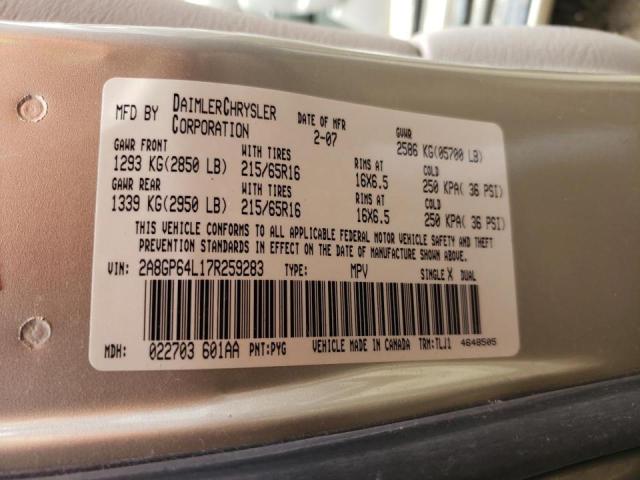 Photo 10 from auction – 2007 CHRYSLER TOWN & COU with VIN 2A8GP64L17R259283
