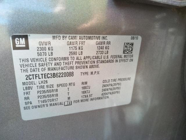 Photo 10 from auction – 2011 GMC TERRAIN SL with VIN 2CTFLTEC3B6220088
