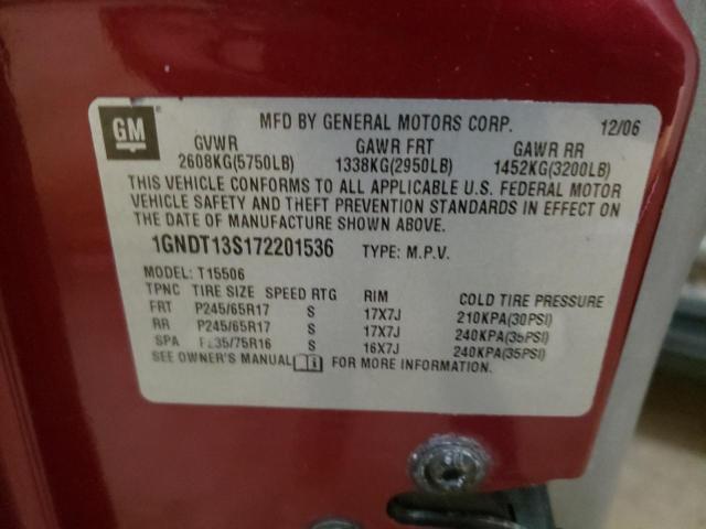 Photo 10 from auction – 2007 CHEVROLET TRAILBLAZE with VIN 1GNDT13S172201536