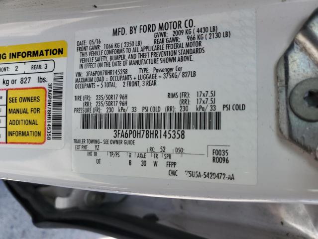 Photo 10 from auction – 2017 FORD FUSION SE with VIN 3FA6P0H78HR145358