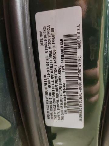 Photo 10 from auction – 2001 SUBARU LEGACY OUT with VIN 4S3BH806217664958