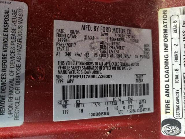 Photo 10 from auction – 2006 FORD EXPEDITION with VIN 1FMFU17596LA26007