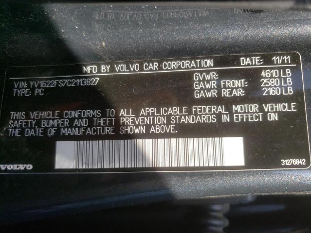 Photo 10 from auction – 2012 VOLVO S60 T5 with VIN YV1622FS7C2113827