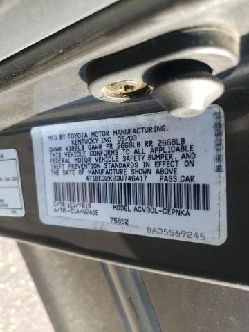 Photo 10 from auction – 2003 TOYOTA CAMRY LE with VIN 4T1BE32K93U746417