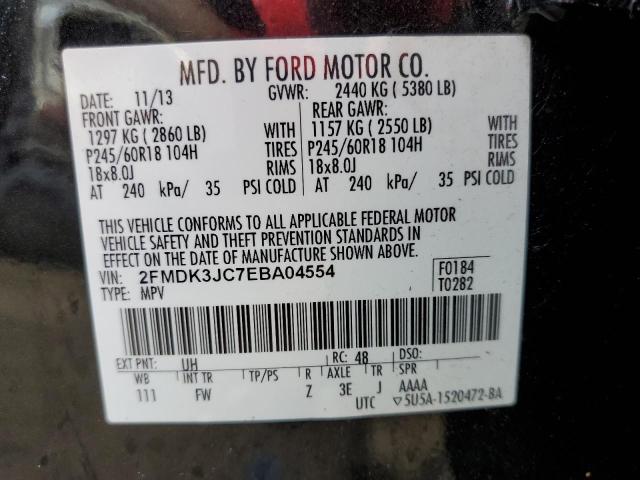 Photo 10 from auction – 2014 FORD EDGE SEL with VIN 2FMDK3JC7EBA04554