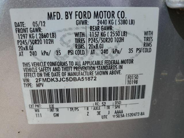 Photo 10 from auction – 2013 FORD EDGE SEL with VIN 2FMDK3JC5DBA51872