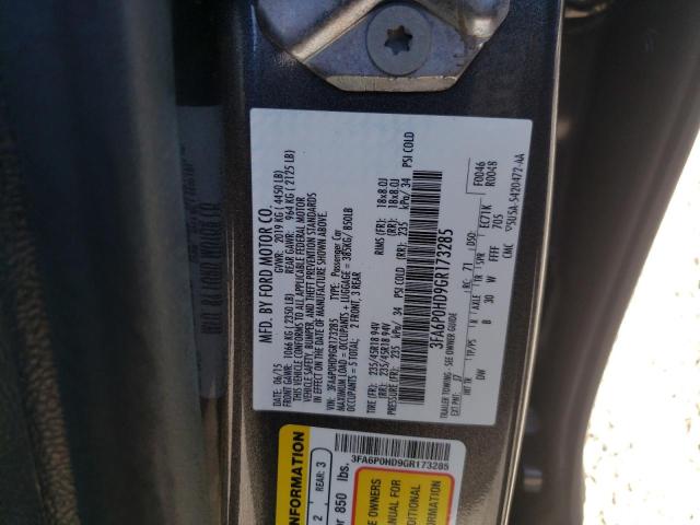 Photo 10 from auction – 2016 FORD FUSION SE with VIN 3FA6P0HD9GR173285