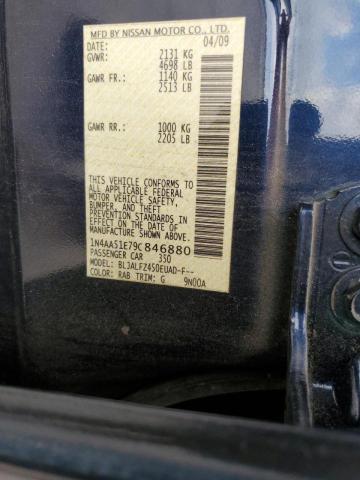 Photo 10 from auction – 2009 NISSAN MAXIMA S with VIN 1N4AA51E79C846880