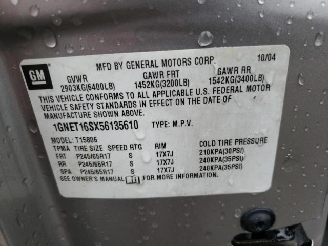 Photo 10 from auction – 2005 CHEVROLET TRAILBLAZE with VIN 1GNET16SX56135610