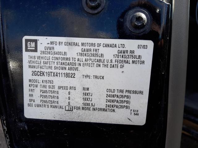 Photo 10 from auction – 2004 CHEVROLET SILVRK1500 with VIN 2GCEK19TX41118022