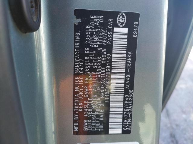 Photo 10 from auction – 2007 TOYOTA CAMRY CE with VIN 4T1BE46K77U691469