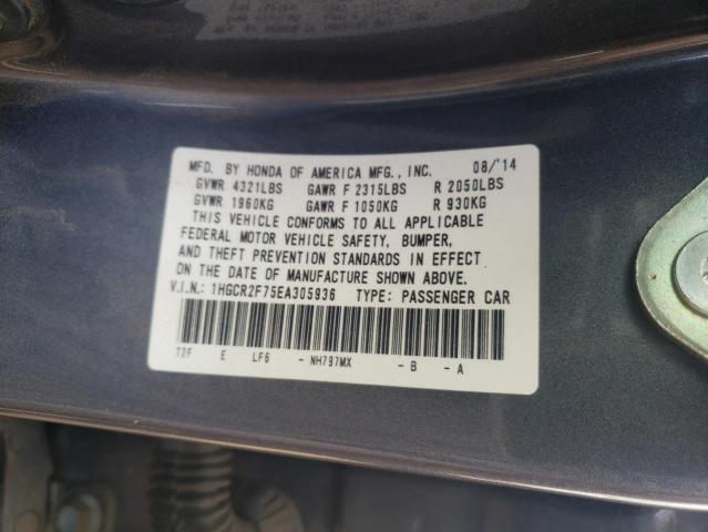 Photo 10 from auction – 2014 HONDA ACCORD EX with VIN 1HGCR2F75EA305936