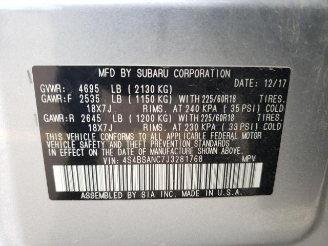 Photo 10 from auction – 2018 SUBARU OUTBACK 2. with VIN 4S4BSANC7J3281768