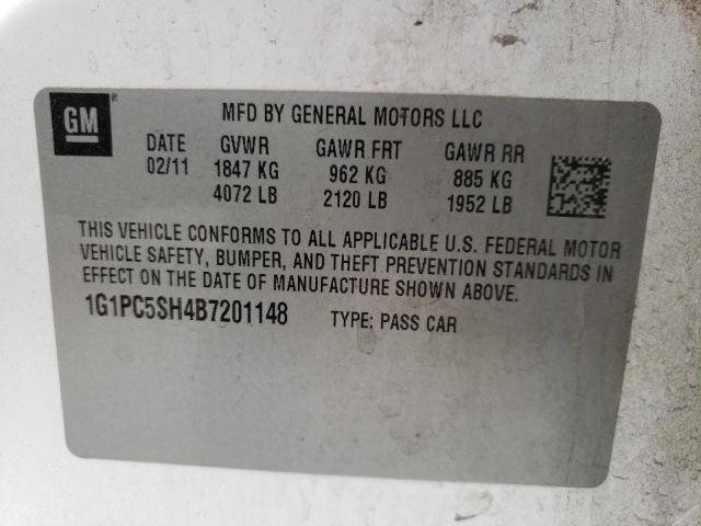 Photo 10 from auction – 2011 CHEVROLET CRUZE LS with VIN 1G1PC5SH4B7201148