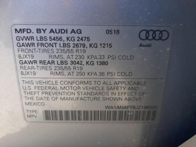 Photo 10 from auction – 2018 AUDI Q5 PREMIUM with VIN WA1ANAFY6J2196020