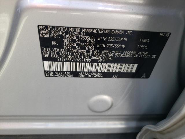 Photo 10 from auction – 2015 TOYOTA RAV4 LIMIT with VIN 2T3YFREV1FW231780