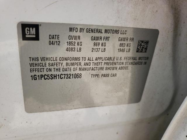 Photo 10 from auction – 2012 CHEVROLET CRUZE LS with VIN 1G1PC5SH1C7321068