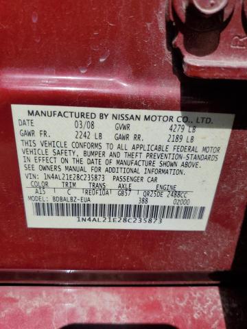 Photo 10 from auction – 2008 NISSAN ALTIMA 2.5 with VIN 1N4AL21E28C235873