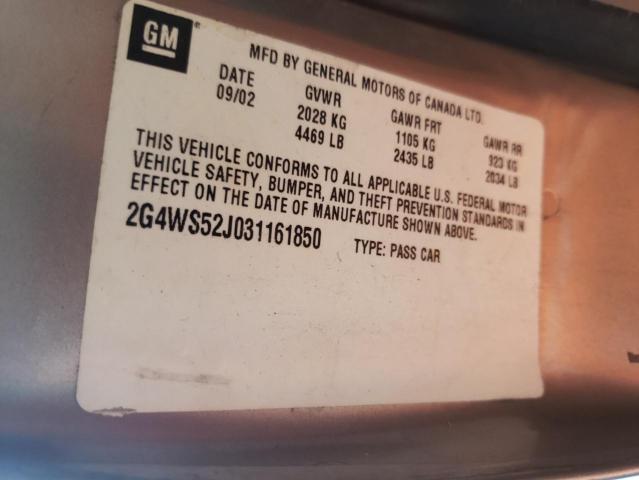 Photo 10 from auction – 2003 BUICK CENTURY CU with VIN 2G4WS52J031161850