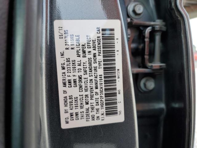 Photo 10 from auction – 2012 HONDA ACCORD LX with VIN 1HGCP2F39CA161646