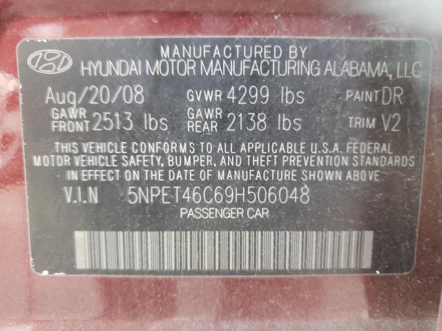 Photo 10 from auction – 2009 HYUNDAI SONATA GLS with VIN 5NPET46C69H506048