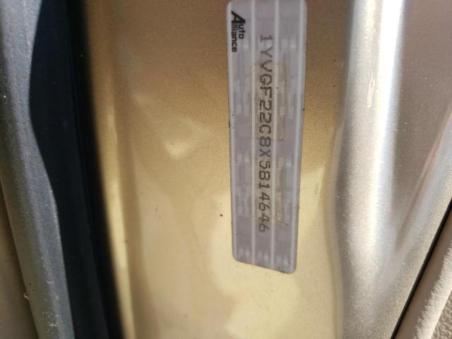 Photo 10 from auction – 1999 MAZDA 626 ES with VIN 1YVGF22C8X5814646