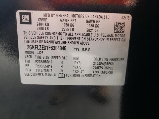 Photo 10 from auction – 2015 GMC TERRAIN DE with VIN 2GKFLZE31F6304046