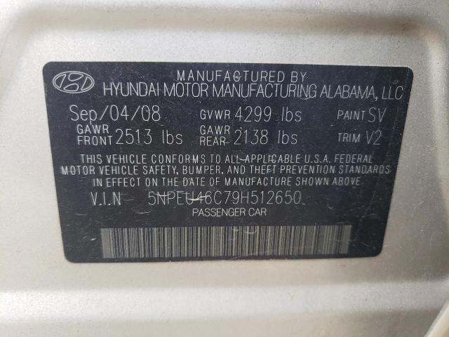 Photo 10 from auction – 2009 HYUNDAI SONATA SE with VIN 5NPEU46C79H512650