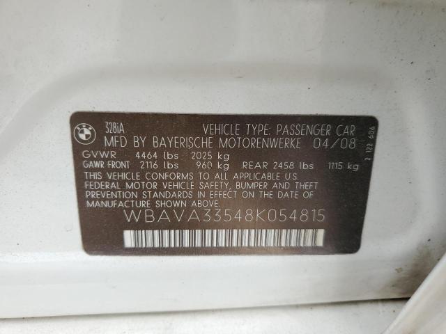 Photo 10 from auction – 2008 BMW 328 I with VIN WBAVA33548K054815