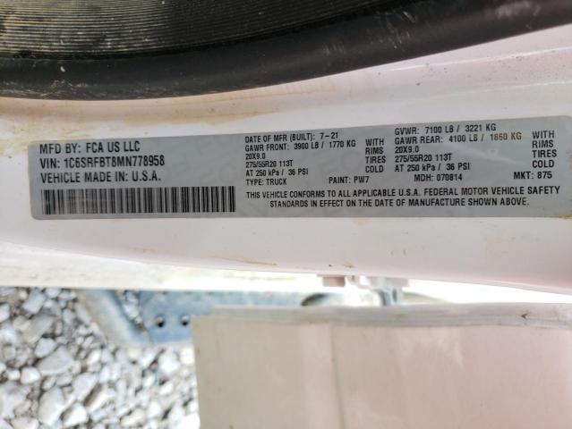 Photo 10 from auction – 2021 RAM 1500 BIG H with VIN 1C6SRFBT8MN778958