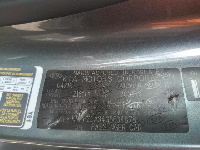 Photo 10 from auction – 2016 KIA FORTE SX with VIN KNAFZ5A34G5634878