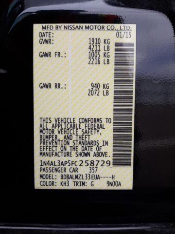 Photo 10 from auction – 2015 NISSAN ALTIMA 2.5 with VIN 1N4AL3AP5FC258729