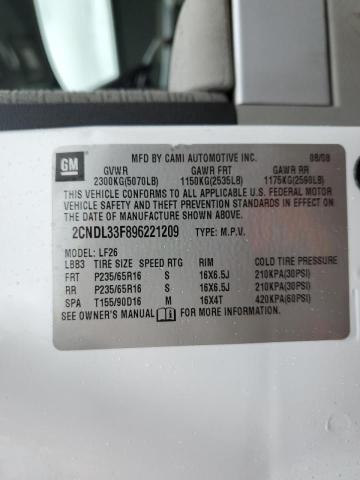 Photo 10 from auction – 2009 CHEVROLET EQUINOX LT with VIN 2CNDL33F896221209