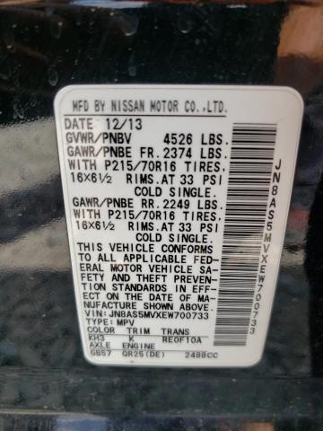 Photo 10 from auction – 2014 NISSAN ROGUE SELE with VIN JN8AS5MVXEW700733
