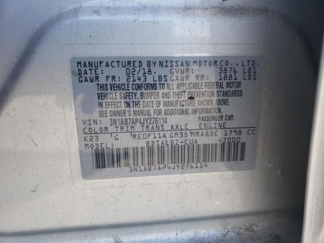 Photo 10 from auction – 2018 NISSAN SENTRA S with VIN 3N1AB7AP4JY276114