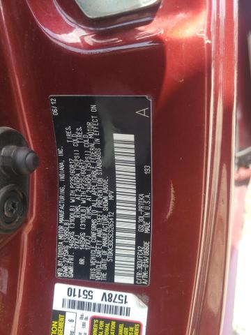 Photo 10 from auction – 2012 TOYOTA SIENNA LE with VIN 5TDKK3DC5CS265412