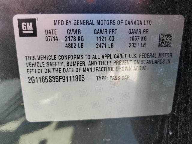 Photo 10 from auction – 2015 CHEVROLET IMPALA LTZ with VIN 2G1165S35F9111805