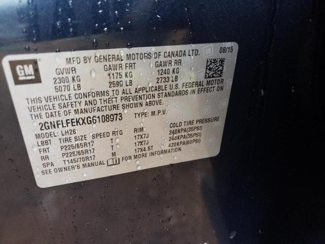 Photo 10 from auction – 2016 CHEVROLET EQUINOX LT with VIN 2GNFLFEKXG6108973