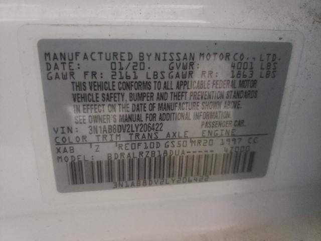 Photo 10 from auction – 2020 NISSAN SENTRA SR with VIN 3N1AB8DV2LY206422